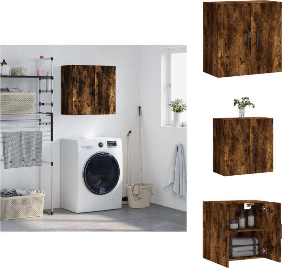 VidaXL Wandkast Gerookt Eiken Zwevende kast 60 x 31 x 60 cm Duurzaam bewerkt hout Kast