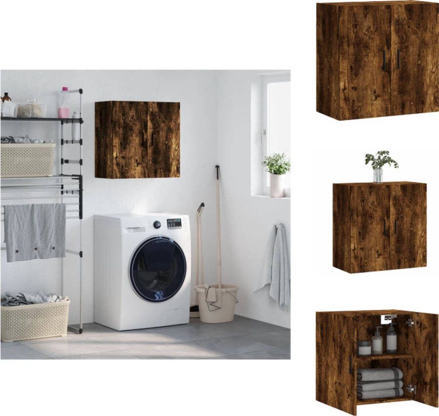 VidaXL Wandkast Gerookt Eiken Zwevende Opbergkast 60 x 31 x 60 cm Duurzaam Materiaal Kast