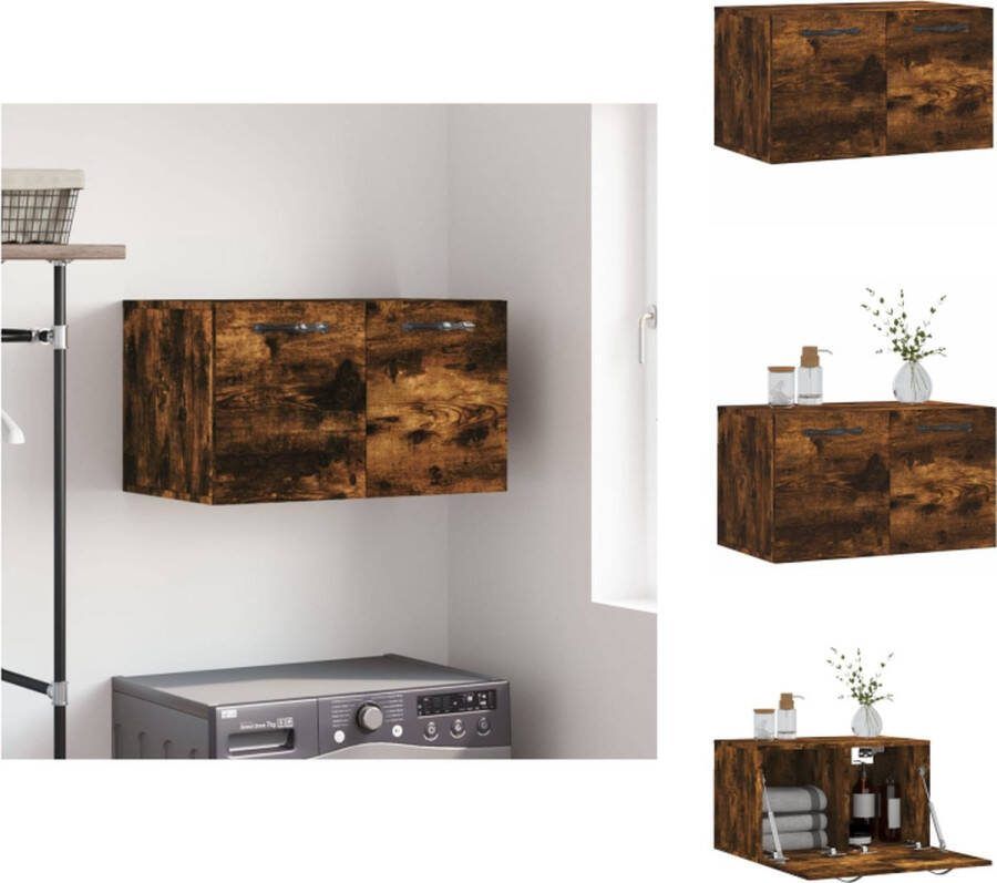 VidaXL Wandkast Gerookt Eiken Zwevende Opbergkast 60 x 36.5 x 35 cm Duurzaam Hout Kast