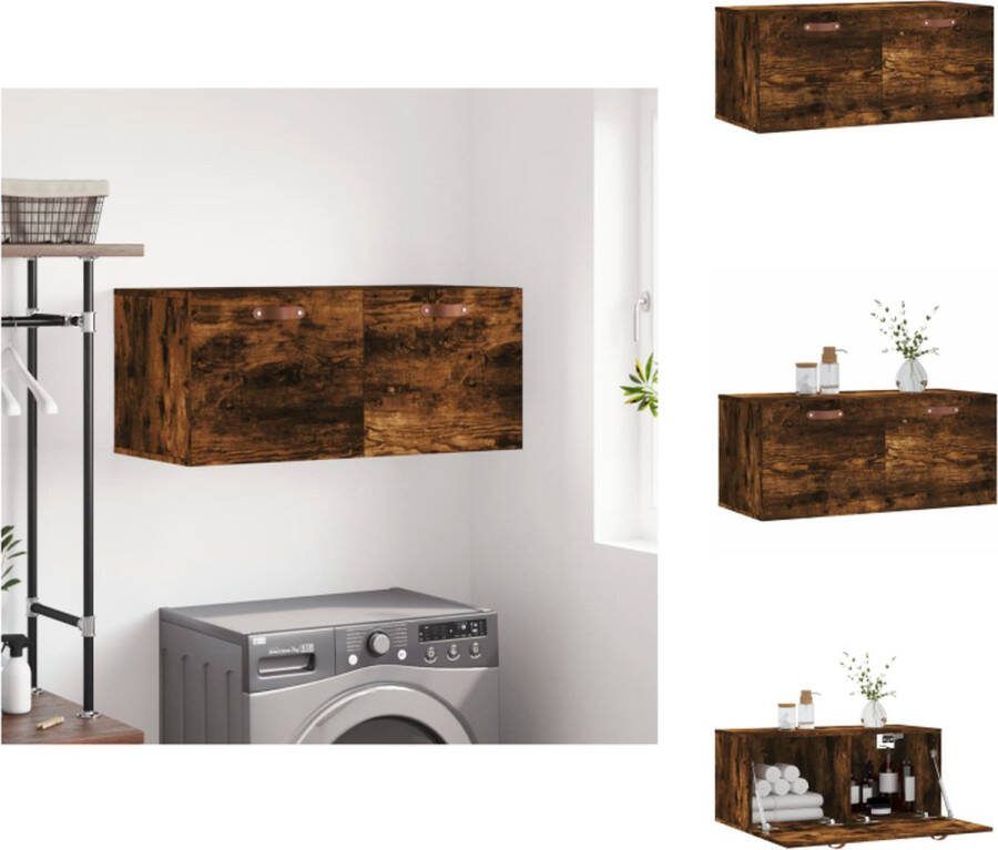 VidaXL Wandkast Gerookt Eiken Zwevende Opbergkast 80 x 36.5 x 35 cm Kast