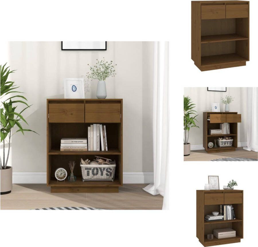 VidaXL Wandkast Grenenhout 60 x 34 x 75 cm Honingbruin Keukenkast