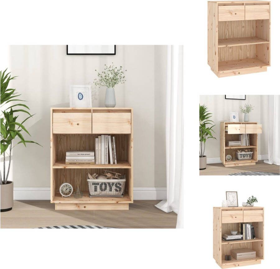 VidaXL Wandkast Grenenhout 60 x 34 x 75 cm Opbergruimte Display Functie Keukenkast