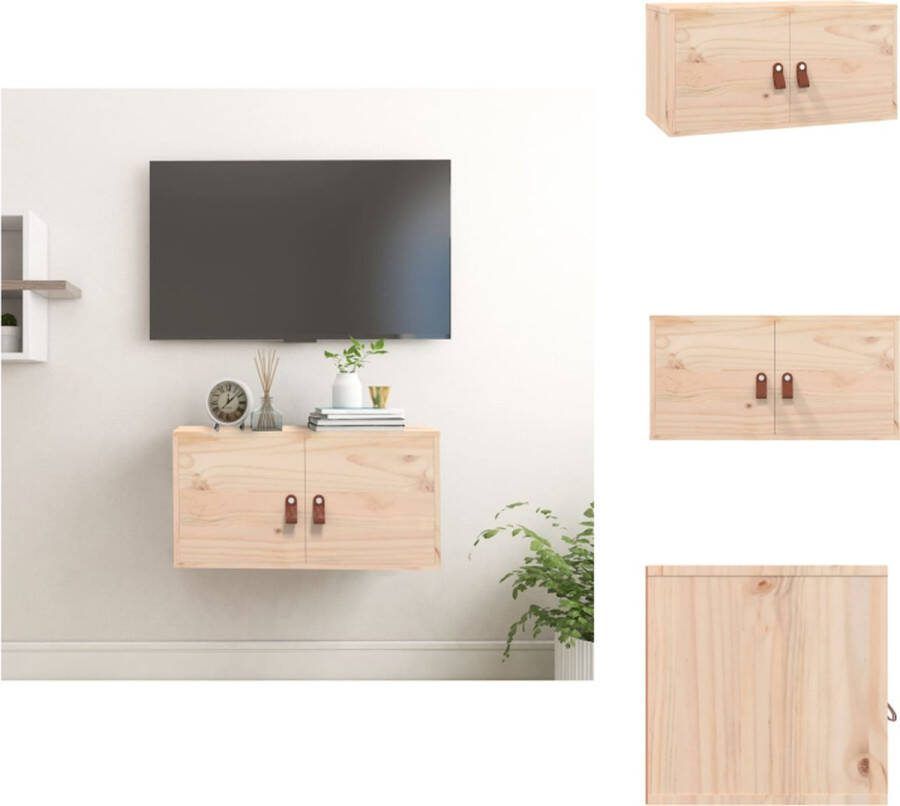VidaXL Wandkast Grenenhout H60 x D30 x H30 cm Stevig Ruime opbergruimte Wandsteun