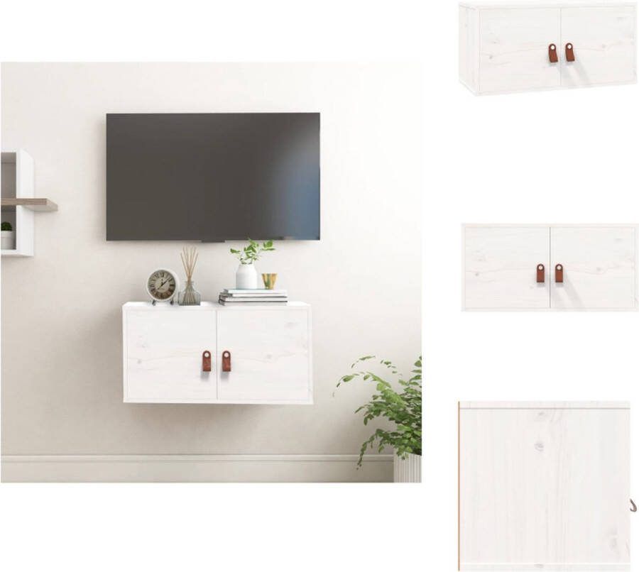 VidaXL Wandkast Grenenhout Hangkast Wit 60x30x30 cm Wandsteun