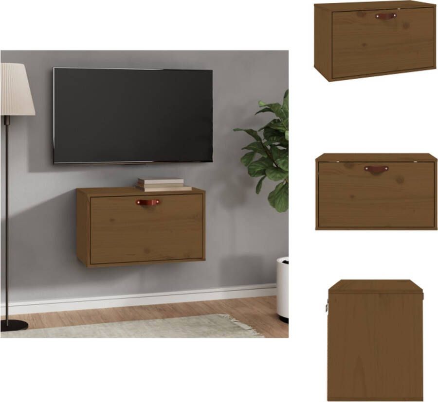 VidaXL Wandkast Grenenhout Honingbruin 60x30x35 cm Wandsteun