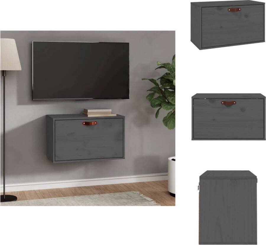 VidaXL Wandkast Grijs 60x30x35cm Massief grenenhout Wandsteun