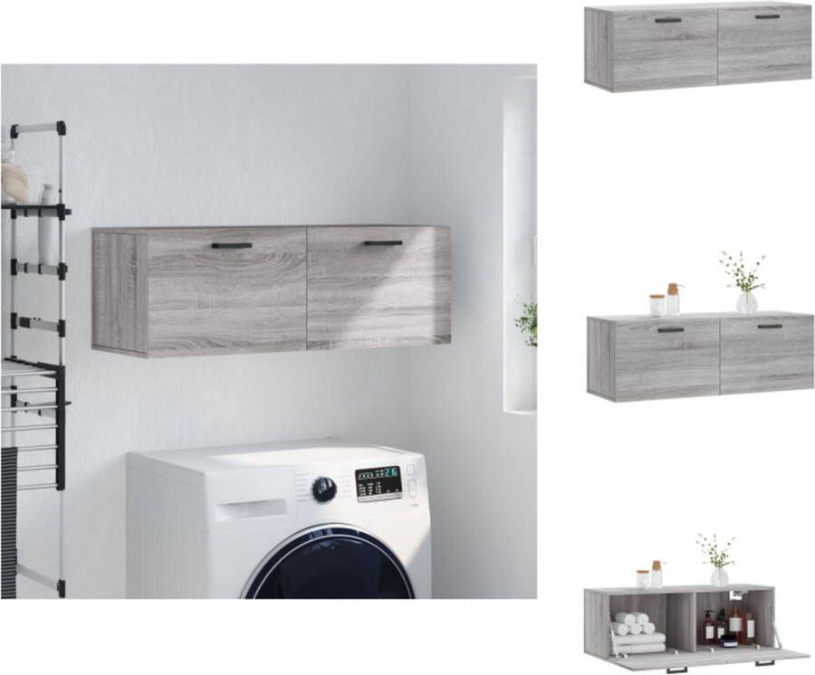 VidaXL Wandkast Grijs Sonoma Eiken 100 x 36.5 x 35 cm Kast