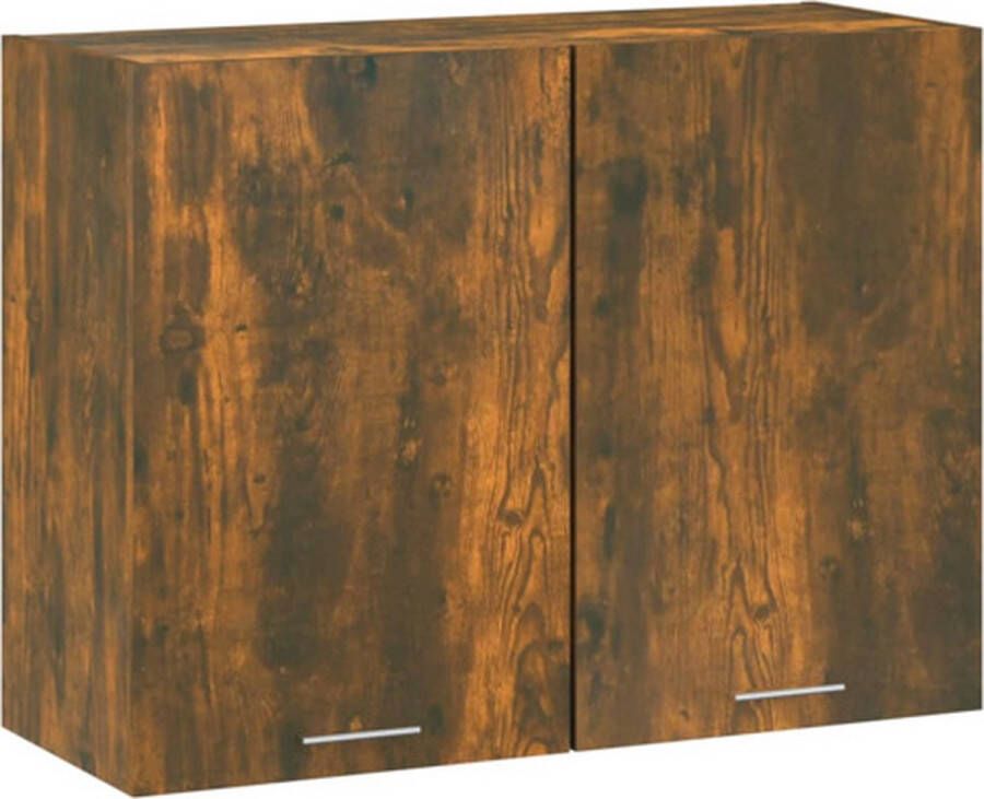 vidaXL Wandkast hangend 80x31x60 cm bewerkt hout gerookt eikenkleurig