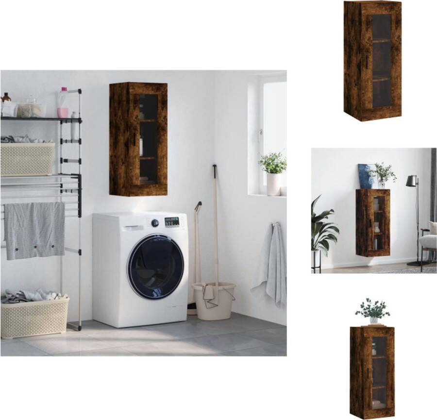 VidaXL Wandkast Hangkast 34.5 x 34 x 90 cm Gerookt eiken Keukenkast