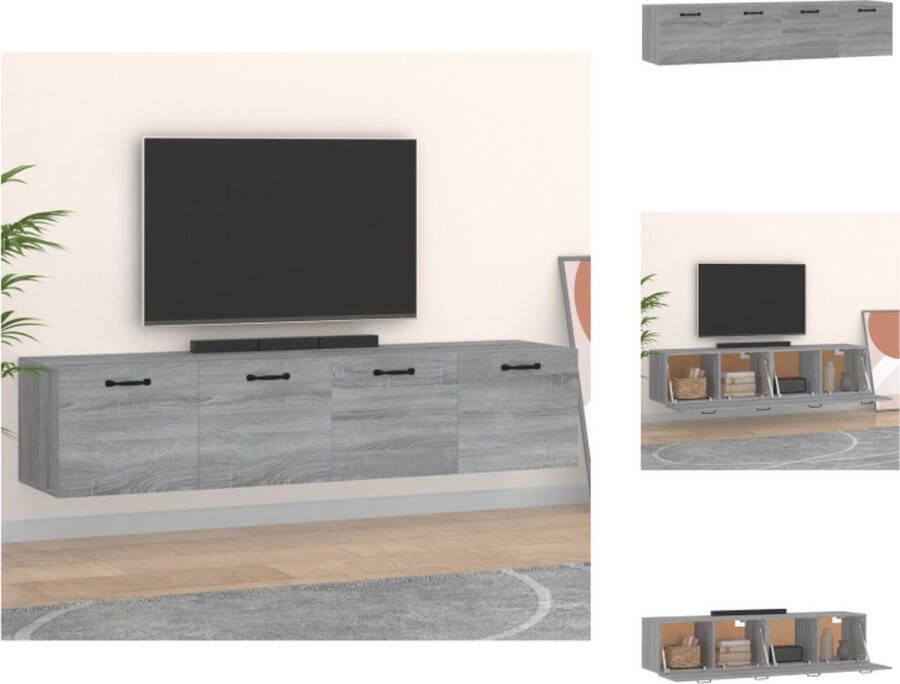 VidaXL Wandkast Hangkast 60 x 36.5 x 35 cm Grijs Sonoma Eiken Kast