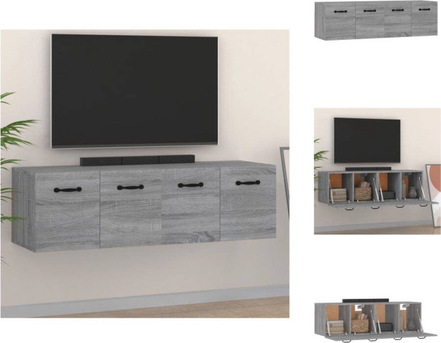 VidaXL Wandkast Hangkast 80 x 35 x 36.5 cm Grijs Sonoma Eiken Kast