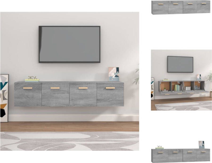 VidaXL Wandkast Hangkast 80 x 35 x 36.5 cm Ken- Stijlvol en praktisch Kleur- Grijs Sonoma Eiken Kast