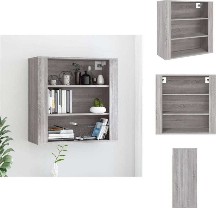 VidaXL Wandkast Hangkast Praktisch en decoratief 80 x 33 x 80 cm Grijs sonoma eiken Keukenkast