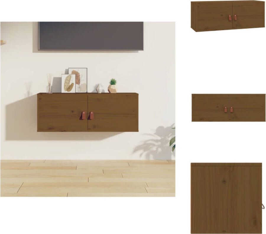 VidaXL Wandkast Honeycomb 80x30x30 cm Massief grenenhout Wandsteun