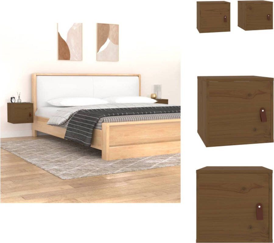 VidaXL Wandkast Honingbruin 31.5 x 30 x 30 cm Massief grenenhout Wandsteun