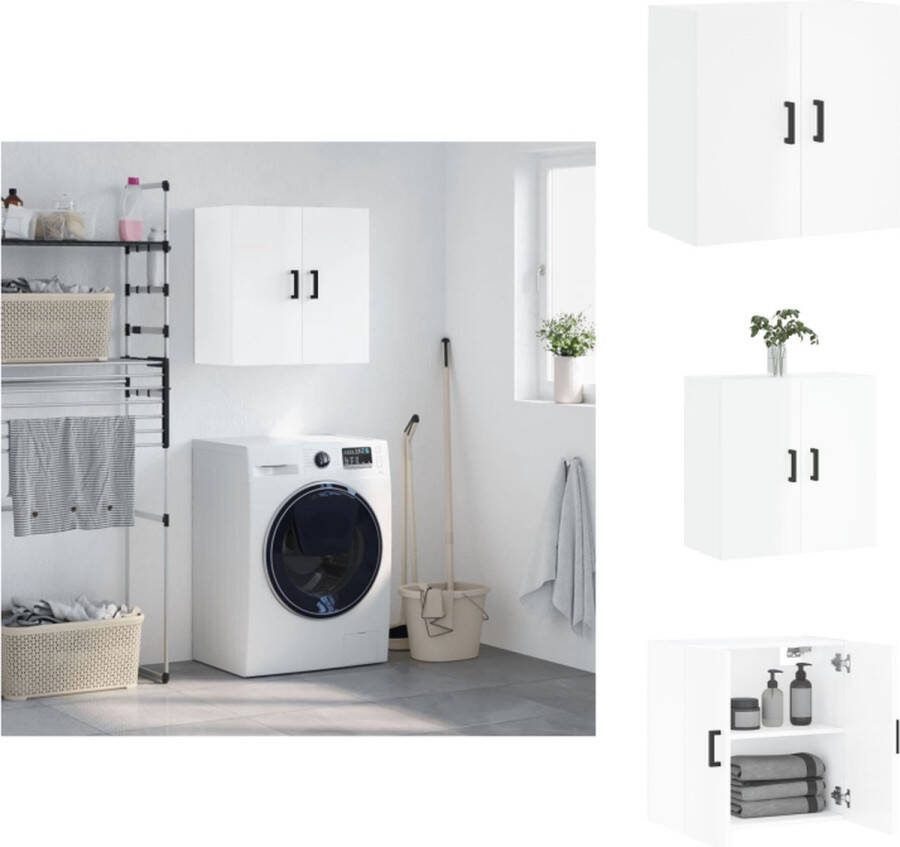 VidaXL Wandkast Hoogglans Wit 60 x 31 x 60 cm Decoratieve en praktische toevoeging Kast