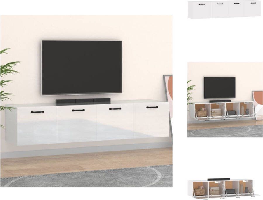 VidaXL Wandkast Hoogglans wit 60 x 36.5 x 35 cm Bewerkt hout Kast