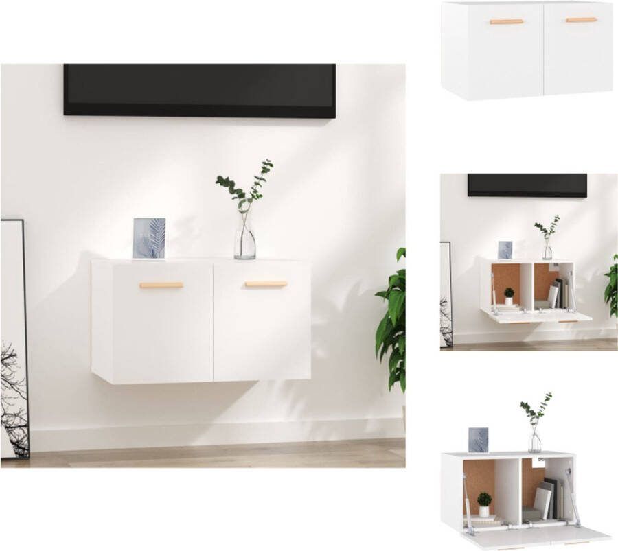 VidaXL Wandkast Hoogglans wit 60x36.5x35cm bewerkt hout Kast
