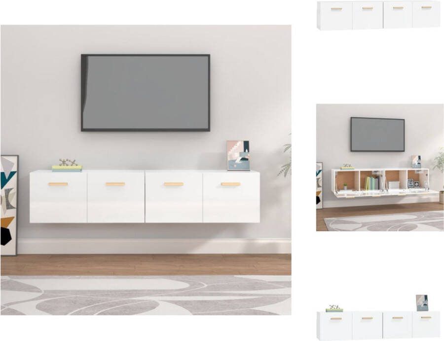 VidaXL Wandkast Hoogglans Wit 80 x 35 x 36.5 cm 2 stuks Kast
