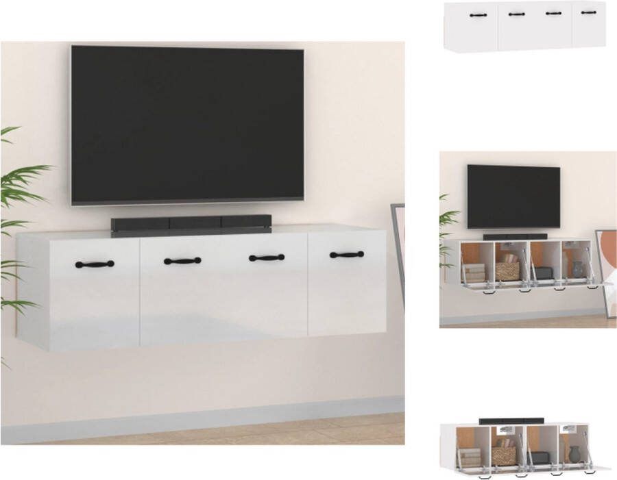VidaXL Wandkast Hoogglans wit bewerkt hout 80 x 35 x 36.5 cm Kast
