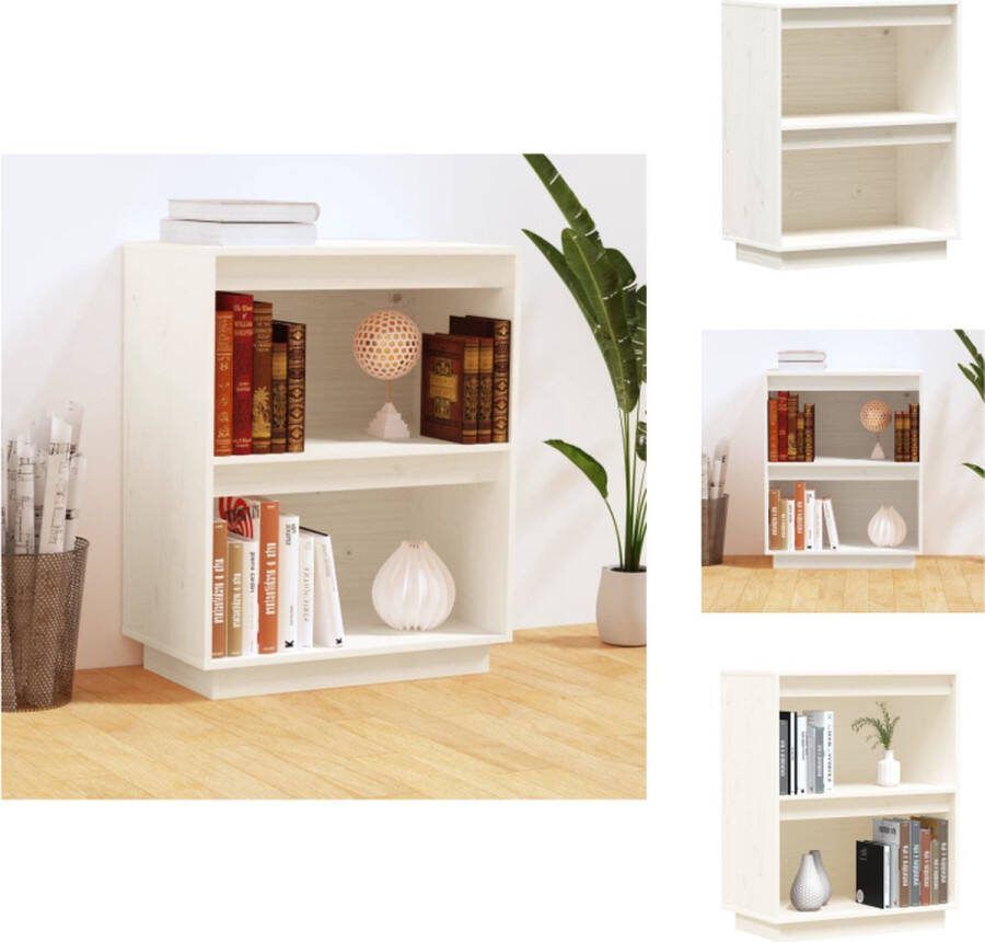 VidaXL Wandkast Hout 60 x 34 x 75 cm Massief grenenhout Wit Keukenkast
