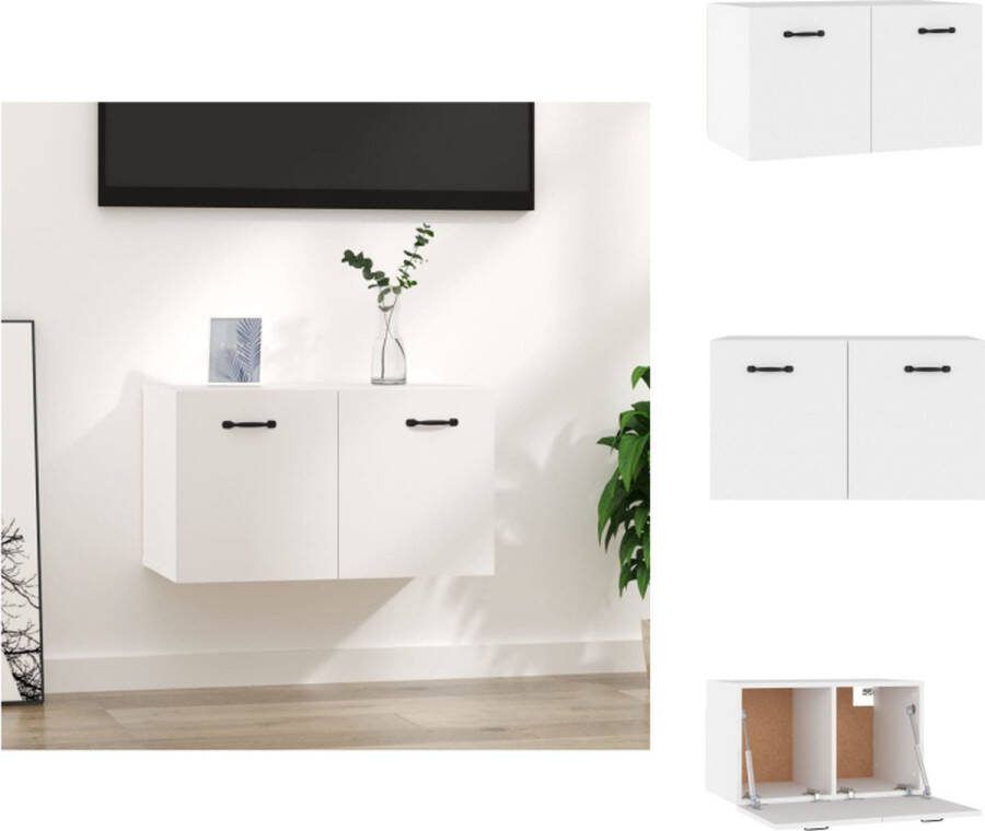 VidaXL Wandkast Kast 60 x 36.5 x 35 cm Wit Bewerkt hout Kast