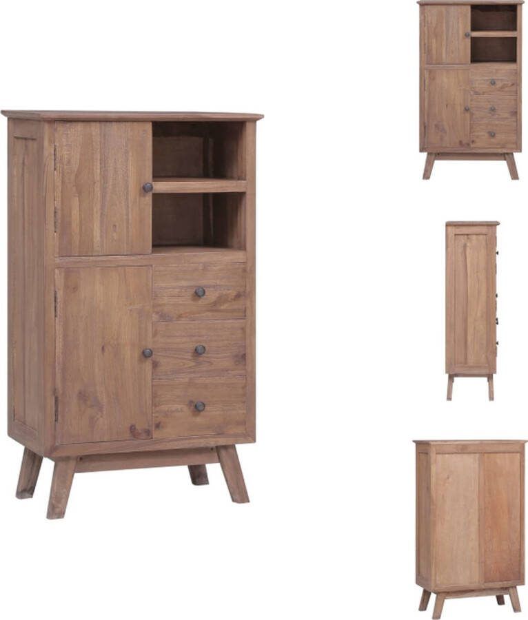 VidaXL Wandkast Koloniale Stijl Massief Teakhout 60x30x100cm Kast