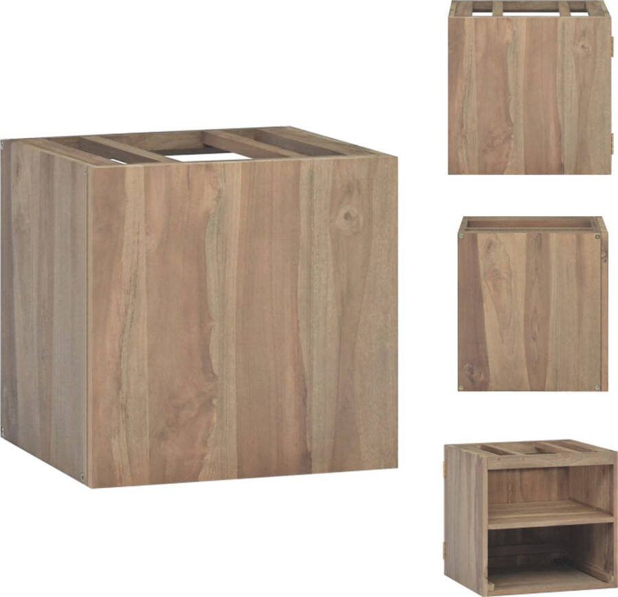 VidaXL Wandkast Massief teakhout 46 x 25.5 x 40 cm Natuurlijke afwerking Kast