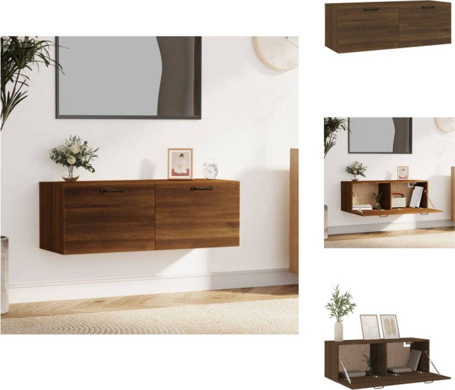 VidaXL Wandkast naam Opbergmeubel 100 x 36.5 x 35 cm Bruineiken Kast