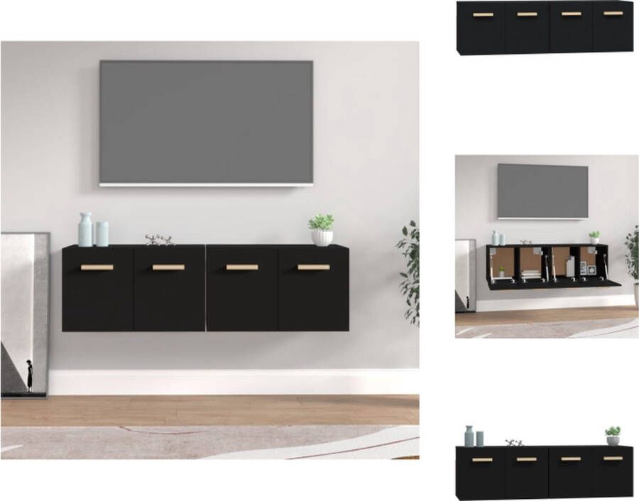 VidaXL Wandkast Opbergkast 60 x 36.5 x 35 cm Zwart Bewerkt hout Kast