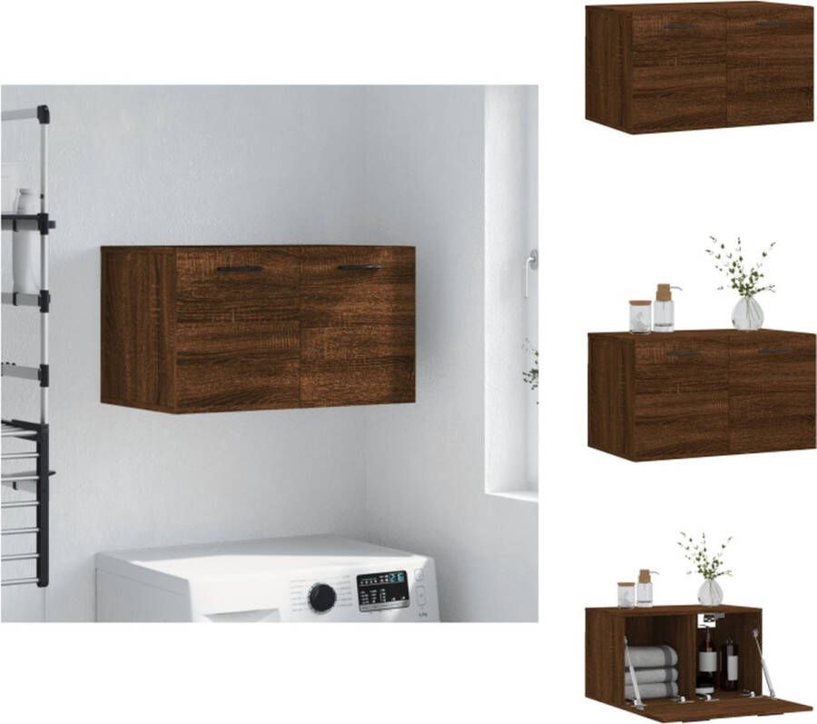 VidaXL Wandkast Opbergkast Bruineiken 60 x 36.5 x 35 cm Duurzaam hout Kast