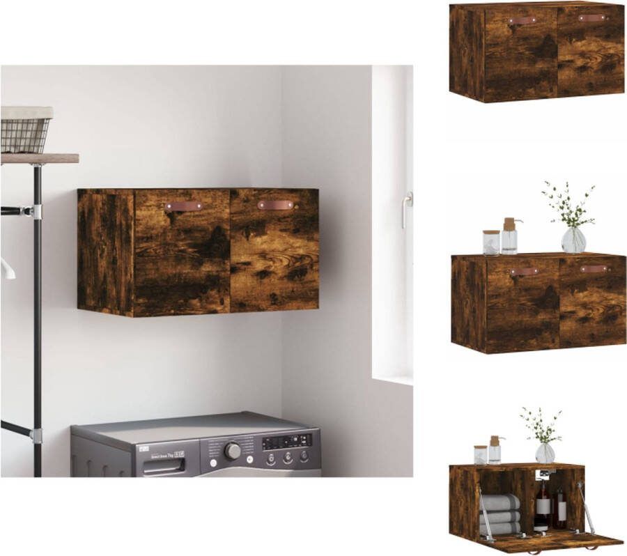 VidaXL Wandkast Smoked Oak opbergkast 60 x 36.5 x 35 cm Duurzaam hout Kast
