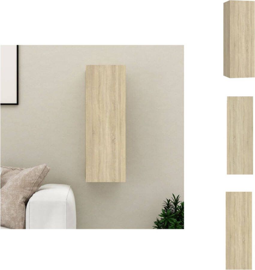 VidaXL Wandkast Sonoma eiken 30.5 x 30 x 90 cm 2 schappen Spaanplaat Kast
