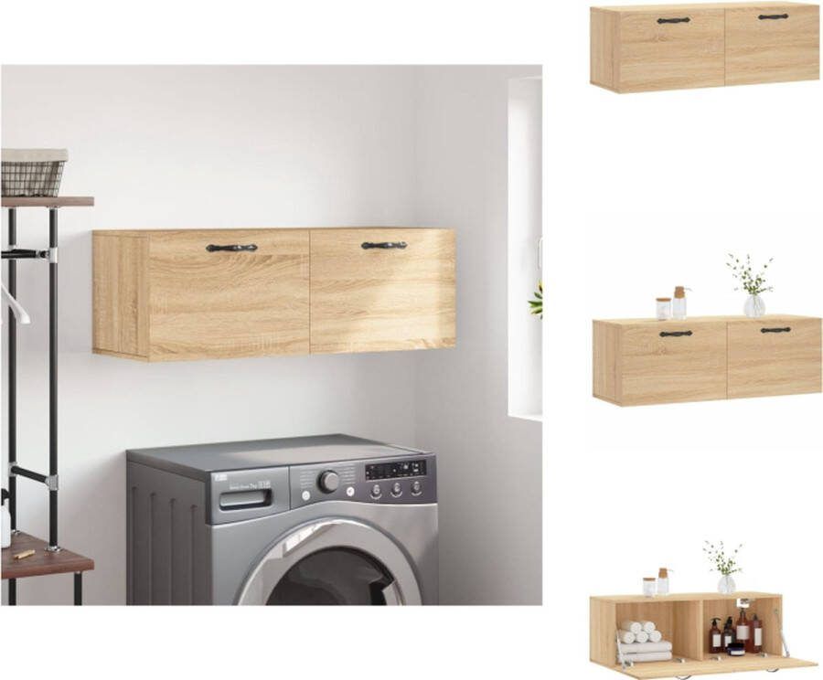VidaXL Wandkast Sonoma Eiken Zwevende Decoratieve Opbergkast 60 x 36.5 x 35 cm Kast