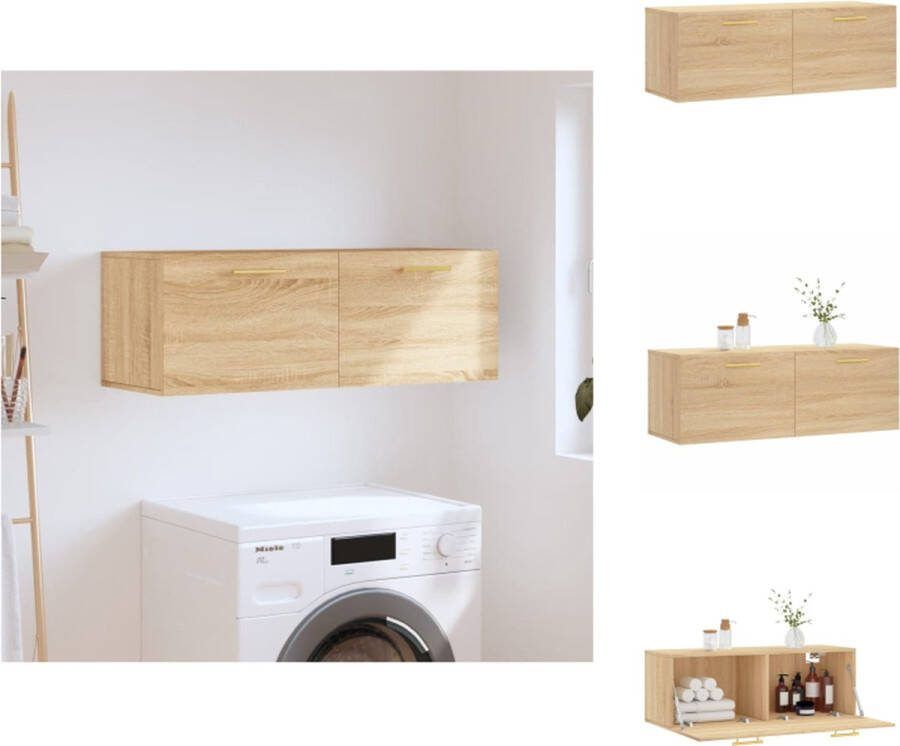 VidaXL Wandkast Sonoma Eiken Zwevende opbergkast 100 x 36.5 x 35 cm Kast
