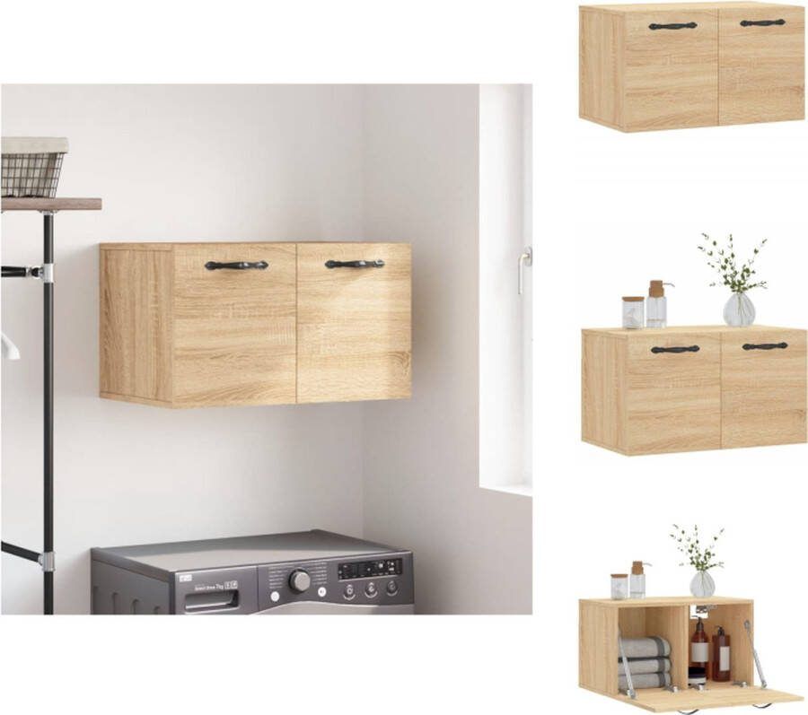 VidaXL Wandkast Sonoma Eiken Zwevende opbergkast 60x36.5x35 cm Kast