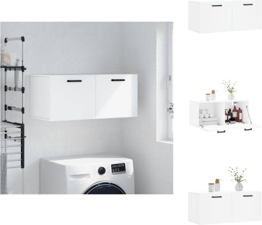 VidaXL Wandkast wandgemonteerde opbergkast Afmetingen- 80x36.5x35 cm Kleur- wit Materiaal- bewerkt hout Kast