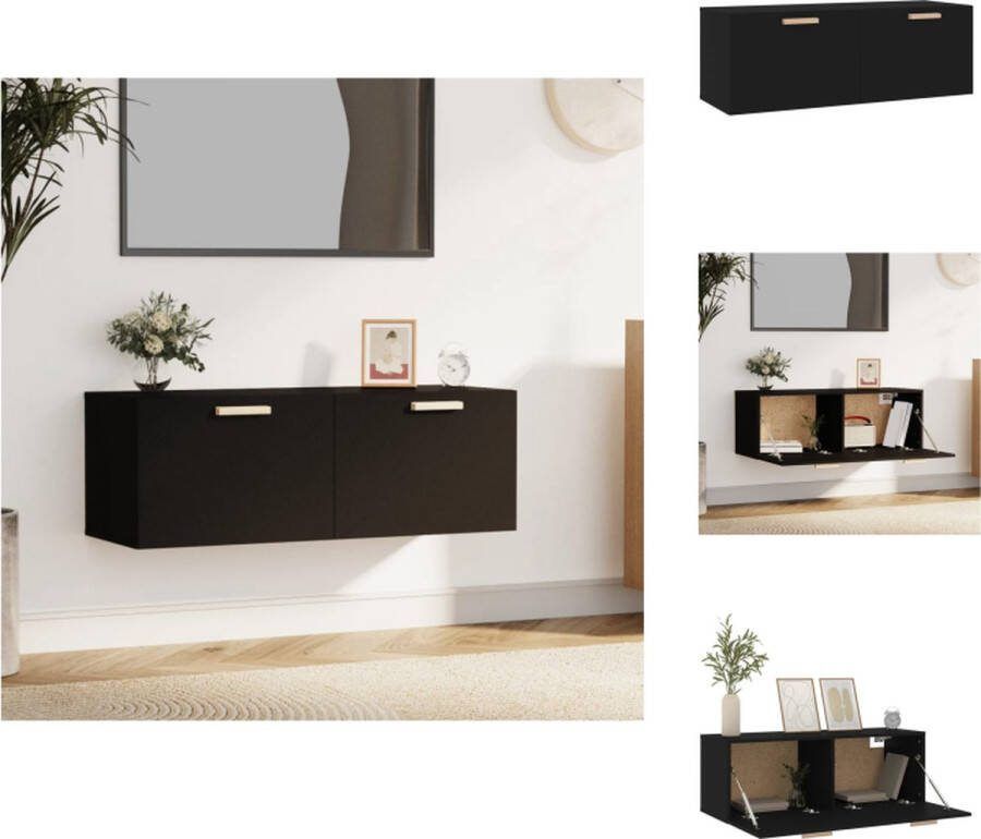 VidaXL Wandkast Zwart 100 x 36.5 x 35 cm Bewerkt hout Kast