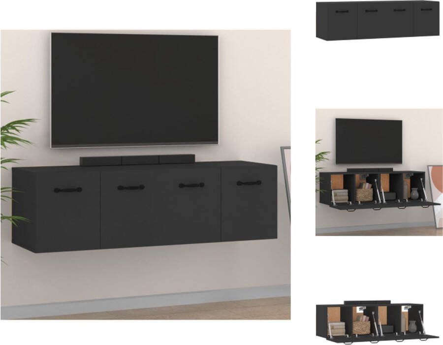 VidaXL Wandkast Zwart 80 x 35 x 36.5 cm Bewerkt hout Kast