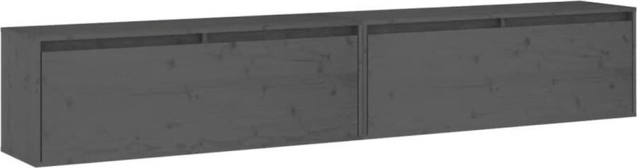 VidaXL -Wandkasten-2-st-100x30x35-cm-massief-grenenhout-grijs