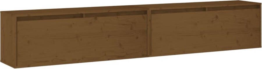 VidaXL -Wandkasten-2-st-100x30x35-cm-massief-grenenhout-honingbruin