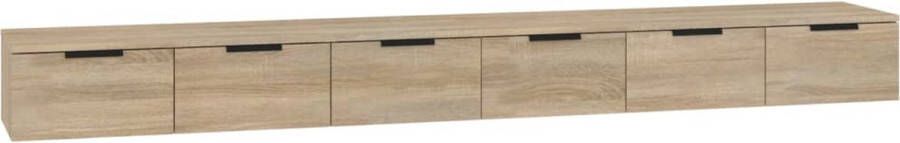 VidaXL -Wandkasten-2-st-102x30x20-cm-bewerkt-hout-sonoma-eikenkleurig