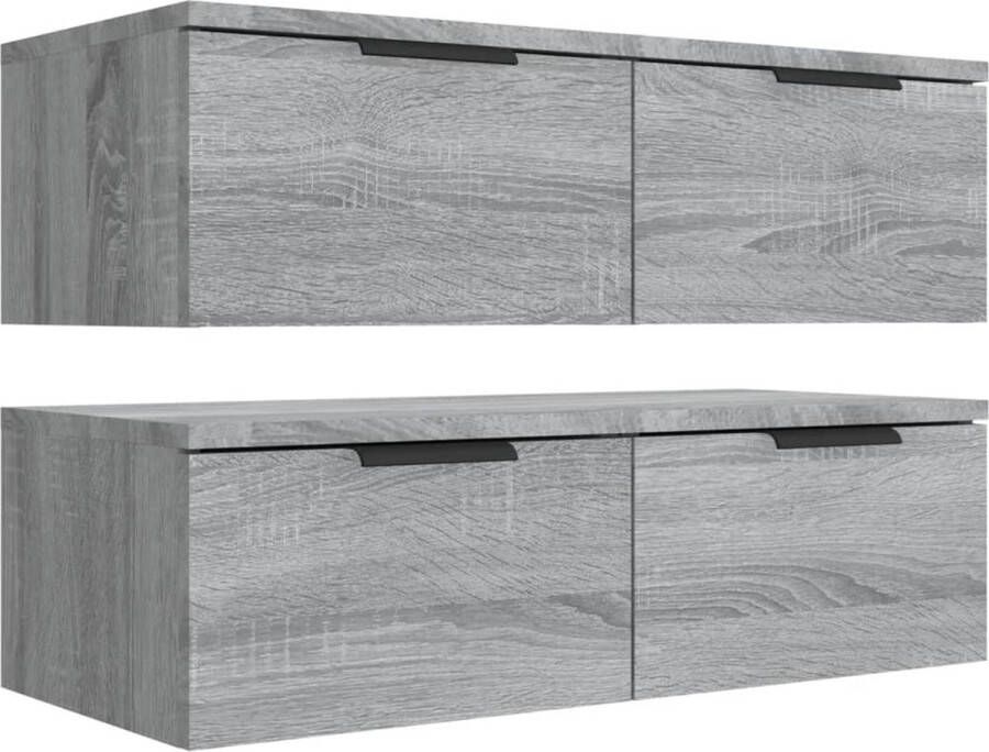 vidaXL -Wandkasten-2-st-68x30x20-cm-bewerkt-hout-grijs-sonoma-eiken