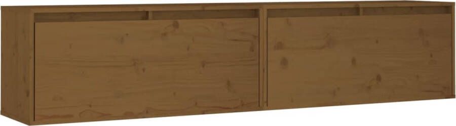 VidaXL -Wandkasten-2-st-80x30x35-cm-massief-grenenhout-honingbruin