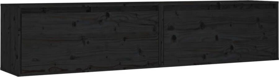 VidaXL -Wandkasten-2-st-80x30x35-cm-massief-grenenhout-zwart