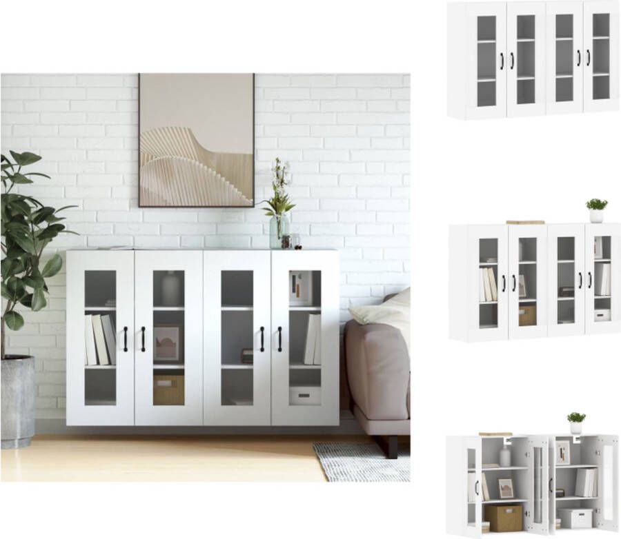 VidaXL Wandkasten Hangkast 69.5 x 34 x 90 cm Wit Hoge kwaliteit Keukenkast