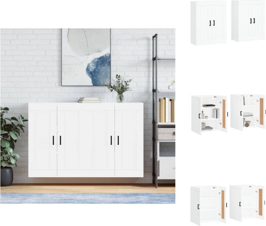 VidaXL Wandmeubel Praktische en decoratieve Wandkasten Afmetingen- 69.5 x 34 x 90 cm (B x D x H) Kleur- Wit Keukenkast