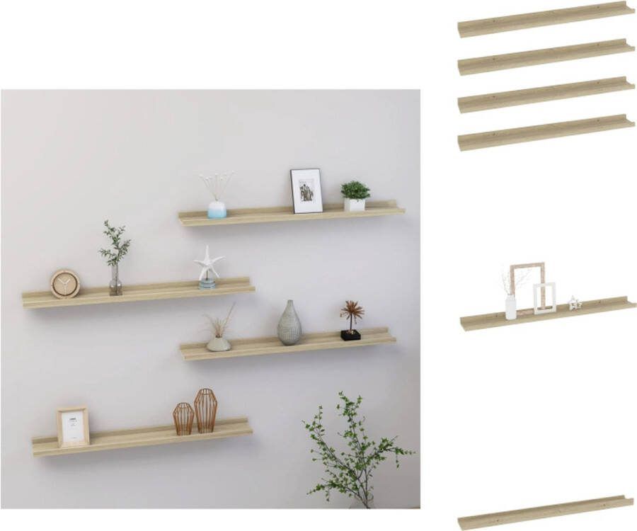 VidaXL wandplank 80 x 9 x 3 cm MDF Sonoma eiken Wandsteun