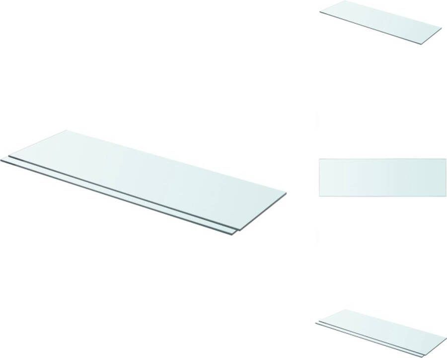VidaXL Wandplank 80x25 cm Gehard Glas Transparant Wandsteun