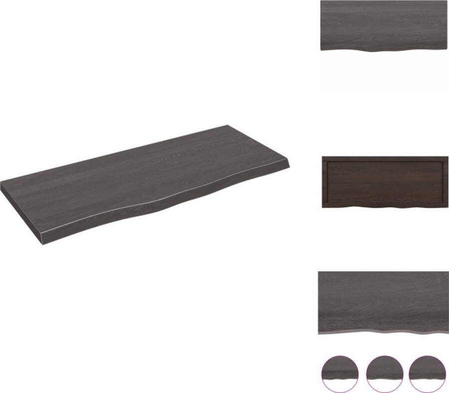 VidaXL Wandplank Eikenhout 100 x 40 x 4 cm Donkergrijs Wandsteun